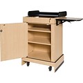 AmpliVox® Multimedia Computer Lectern with Wireless Sound System, Maple Panel