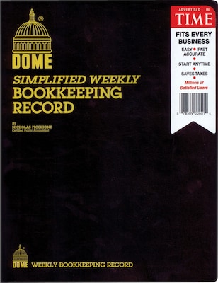 Dome Simple Weekly Bookkeeping Record, 8.75 x 11.25, Black (600)