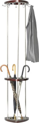 Safco® Wood Coat Trees, Umbrella Rack, Mahogany