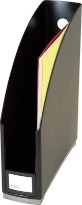Storex Iceland Durable Plastic Magazine File, 12.75 x 3.25 x 10.75, Black (70114B06C)