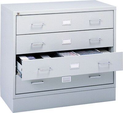 Safco® A/V Microform Stackable Storage Cabinet; Light Grey
