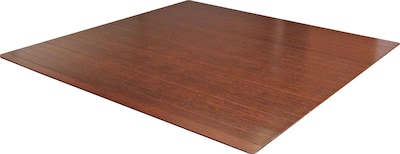 Anji Mountain Standard Bamboo Roll-Up Chairmat, Rectangular, 48x52, Dark Cherry