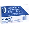 Oxford® Index Cards; 3 x 5, Blank, White, 100/Pack