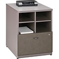 Bush Business Furniture Cubix 24W Storage Cabinet, Pewter/White Spectrum, Installed (WC14523FA)