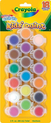 Crayola® Kids Washable Poster Paint-Pots, 18/Pack