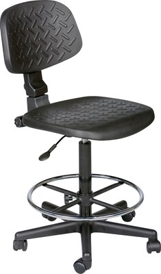BALT Trax Plastic Back Polyurethane Industrial/Shop Stool, Black (34430)
