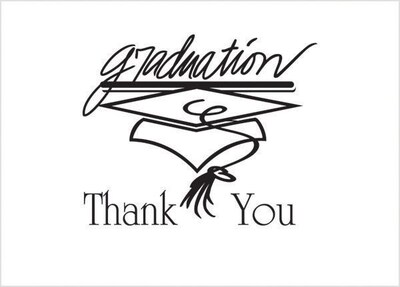 Great Papers! Graduation Thank You Cards, Black