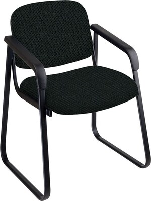 Office Star Custom Sled Base Guest Chair with Arms, Jet