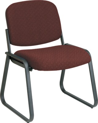 Office Star Custom Sled Base Armless Guest Chair, Wine