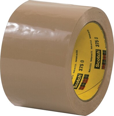 Scotch® #375 Hot Melt Packing Tape, 3x 165, Tan, 24/Case
