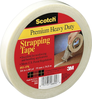 Scotch® #893 General Performance Filament Tape, 3/4 x 60 yds., 48/Case