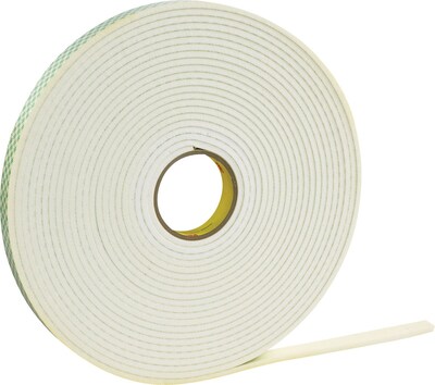 3M™ 4466 Double Sided Polyethylene Foam Tape, 1/2 x 36 yds., White, 18/Case