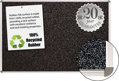 Best-Rite Black Rubber-Tak Bulletin Boards, Euro Trim Frame, 2' x 1/5'