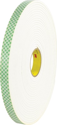 Scotch #4008 Double Sided Polyurethane Foam Tape, 1/2 x 36 yds.