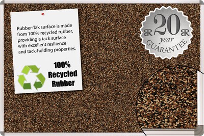 Best-Rite Tan Rubber-Tak Bulletin Boards, Euro Trim Frame, 4' x 3'