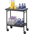 Safco® Folding Office/Beverage Cart, 2 Shelf, 30(H) x 26(W) x 15(D), Black