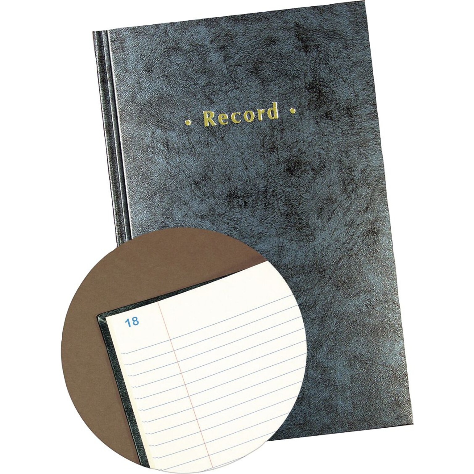 Blue Marbled Hardcover Record Book, 11-3/4 x 7-1/4