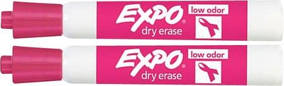 Expo® Pink Ribbon Low Odor Dry-Erase Markers, Chisel Tip, Pink, 2/pk (1742838)
