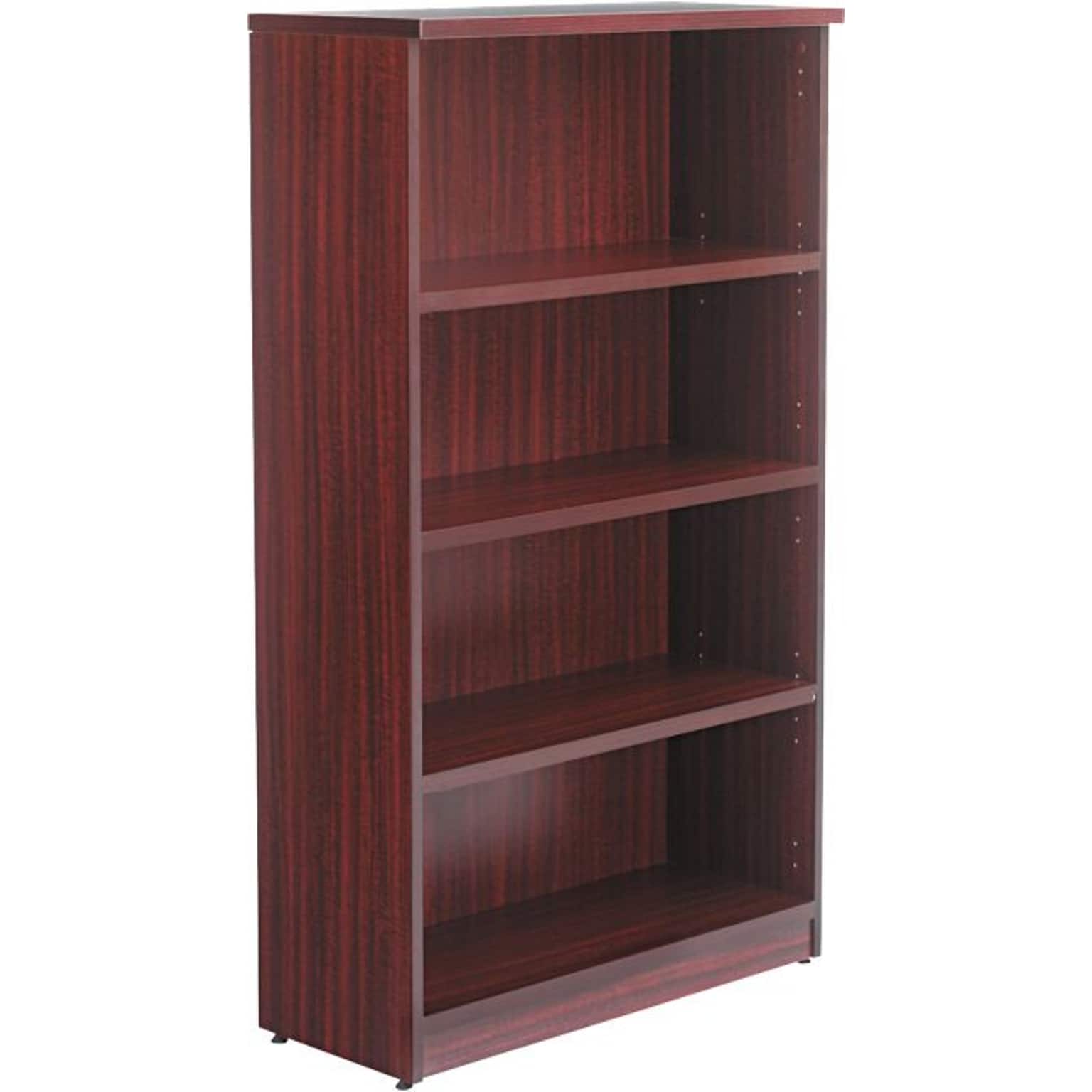 Alera® Valencia Series Bookcase Storage System, 4-Shelf, Mahogany