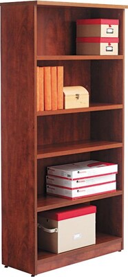 Alera® Valencia Series Bookcase Storage System, 5-Shelf, Medium Cherry
