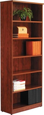 Alera® Valencia Series Bookcase Storage System, 6-Shelf, Medium Cherry