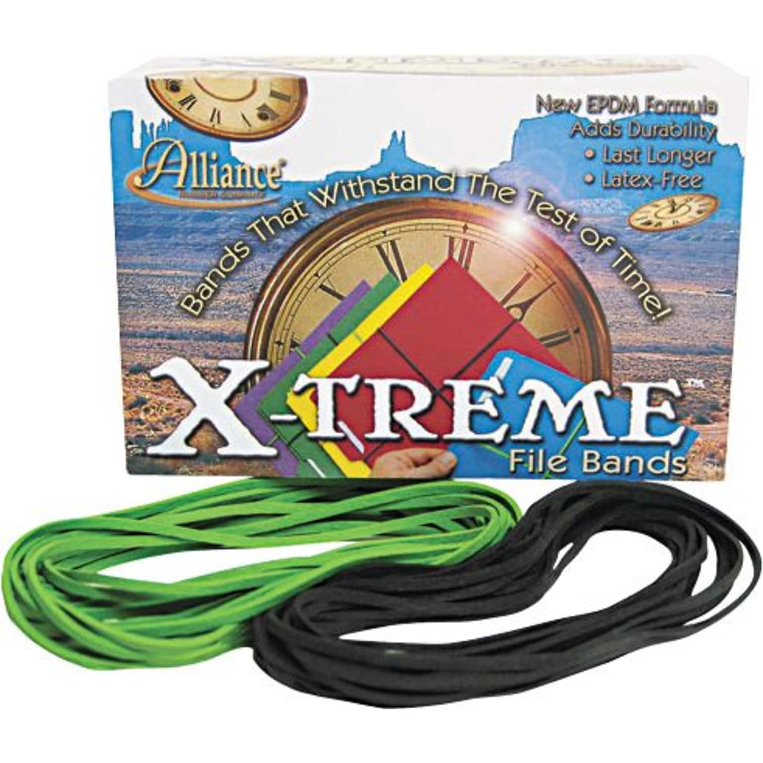 Alliance Rubber Company X-Treme EPDM Size #117B File Bands, 7 x 0.13, Non-Latex, Black, Approx. 175/Pack, 1 lb. Box (02004)