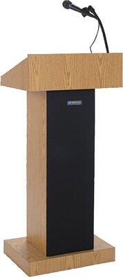 AmpliVox Sound Systems Executive Adjustable Height Lectern, Walnut (SW505A-WT)