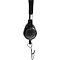 Advantus® 36" Lanyard With Retractable ID Reel and and Badge Clip, Black, 12/Pack