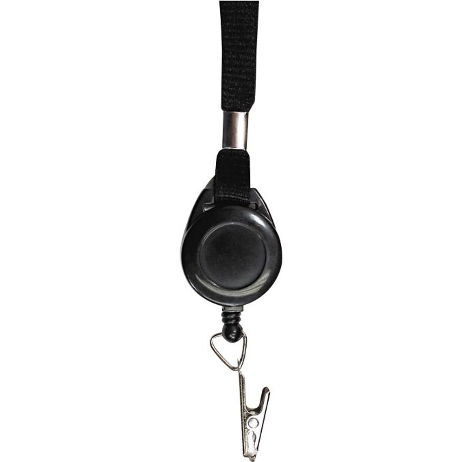 Advantus 36 Lanyard With Retractable ID Reel and Badge Clip, Black, 12/Pack (AVT75549)