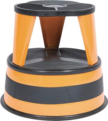 Cramer® 14"H x 15 5/8"(Dia) Original Kik-Step Two-Step Steel Stool, Orange