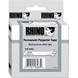 Rhino™ Industrial Label Tape Cassettes, Permanent White, 3/8 x 18