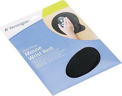 Kensington Ergonomic Wrist Pillow Gel Mouse Pad/Wrist Rest, Non-Skid Base, Black (L57822US)