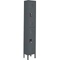 Edsal® Quick-Assemble Double-Tier Steel Lockers, 1-Wide, Grey