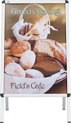 Quartet Improv Series Sign Holder, 24 x 36, Silver Aluminum (AF32)