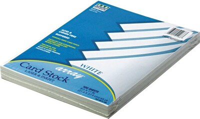 Pacon Array Recycled Card Stock Paper, 65 Lbs., White, 8 1/2"H x 11"W, 100 Sheets/Pk