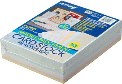 Array 65 lb. Cardstock Paper, 8.5 x 11, Assorted Colors, 250 Sheets/Pack (PAC101196)