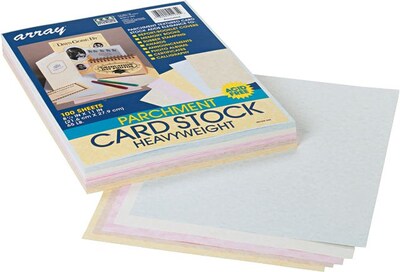 Array 65 lb. Cardstock Paper, 8.5 x 11, Assorted Colors, 100 Sheets/Pack (101235)