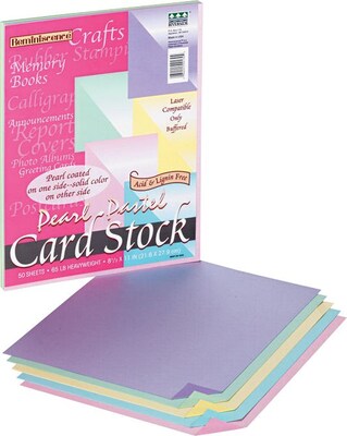 Pacon Reminiscence 65 lb. Cardstock Paper, 8.5 x 11, Assorted Brights, 50 Sheets/Pack (PAC109130)