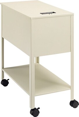 Safco 3-Shelf Metal Mobile File Cart with Swivel Wheels, Putty/Beige (5362PT)