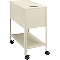 Safco 3-Shelf Metal Mobile File Cart with Swivel Wheels, Putty/Beige (5362PT)