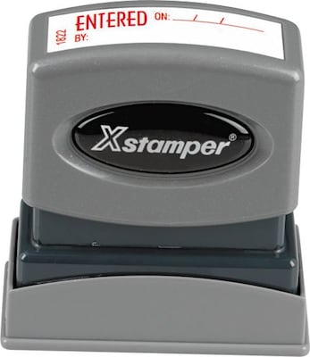 Xstamper 1-Color Title Stamps, ENTERED, Red (036023)