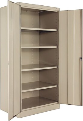 Tennsco Standard 72" Steel 4 Shelf Storage Cabinet, Putty (TNN1480PY)