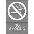 U.S. Stamp & Sign Headline® ADA NO SMOKING Sign, Gray/White, 6 x 9 (USS4813)