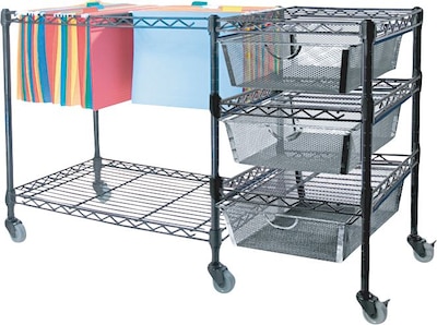 Advantus® 15 1/2D 3 Drawer Mobile File Cart With Drawers, Black