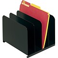 MMF Industries STEELMASTER® 4-Compartment Steel File Organizer, Black (2644BLA)
