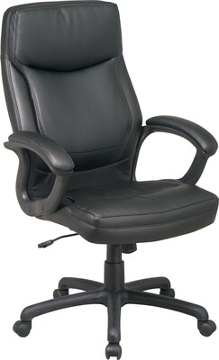 Office Star Leather Executive Chair, Black (EC6583-EC3)