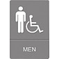 U.S. Stamp & Sign Headline ADA "MEN" Wheelchair Accessible Restroom Sign, 6" x 9", Gray/White (UST4815)