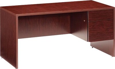 Global G3060SPL/R - Genoa 60 W Single Pedestal (Right) Office Desk, Mahogany