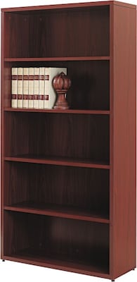 HON 10500 Series Bookcase, Mahogany, 5-Shelf, 71H