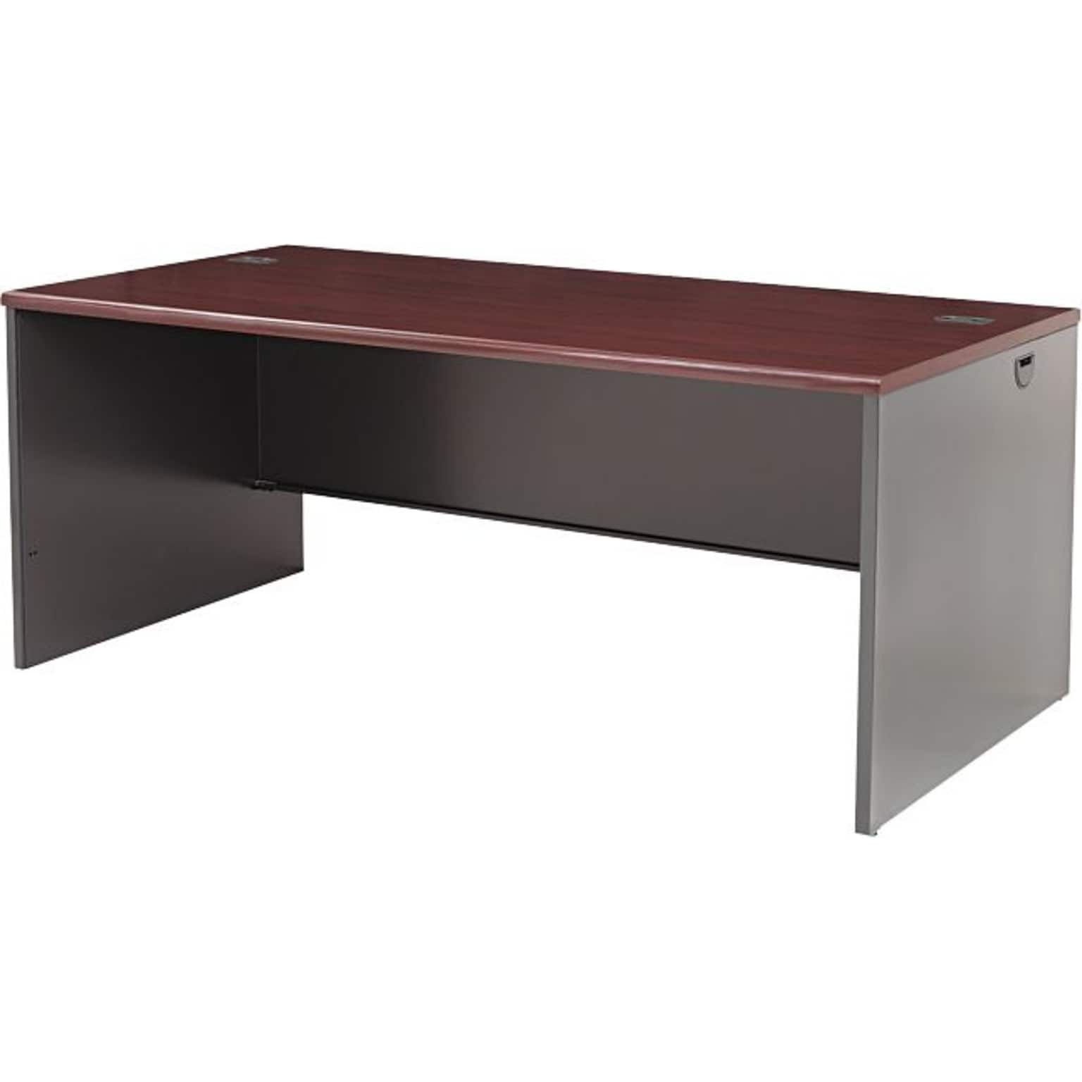 72X36 (6 conference overhang) Mahogany/Charcoal Desk Shells